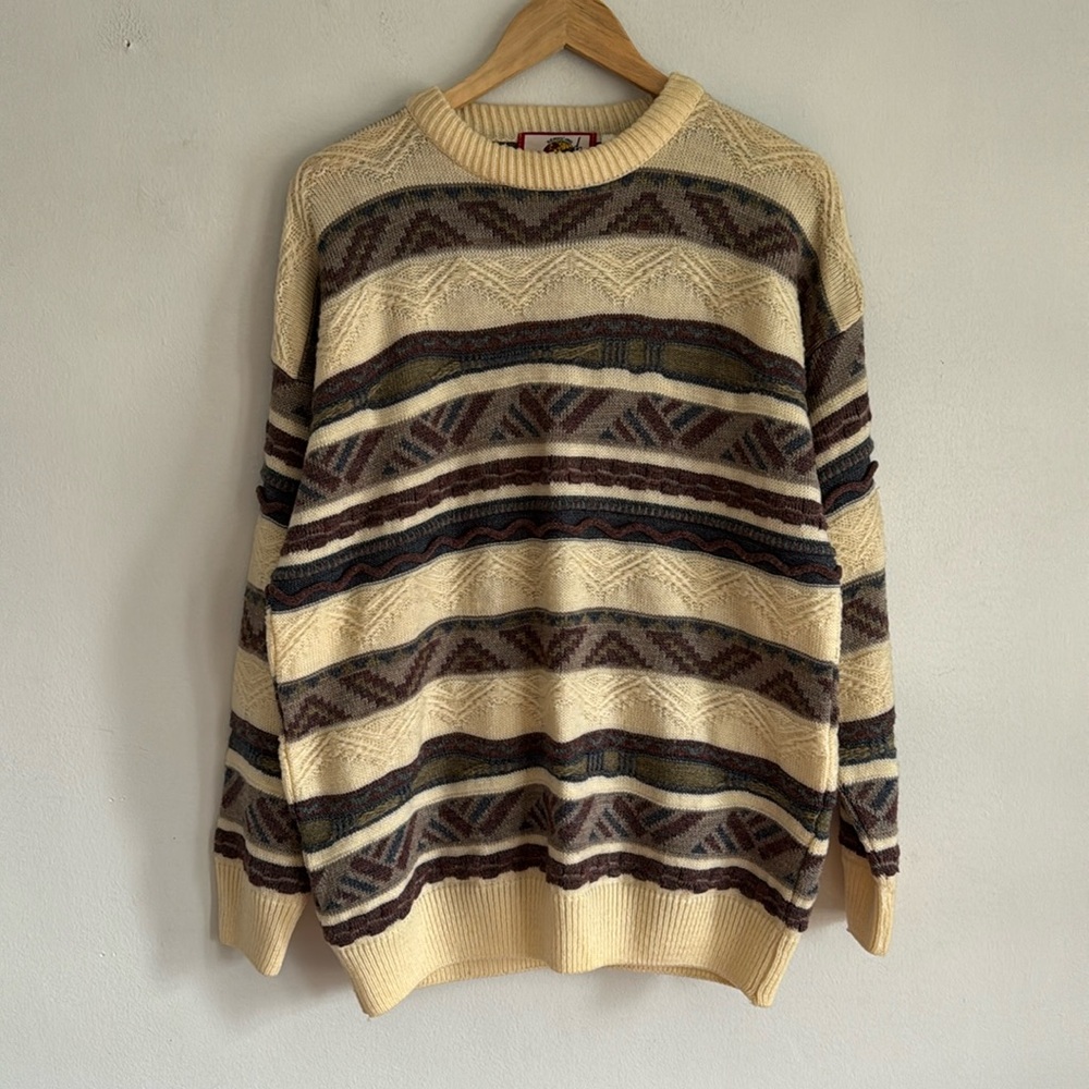 Vintage Devred 3D Knit Sweater / Made In United Kingdom / Large / Depuis 1902